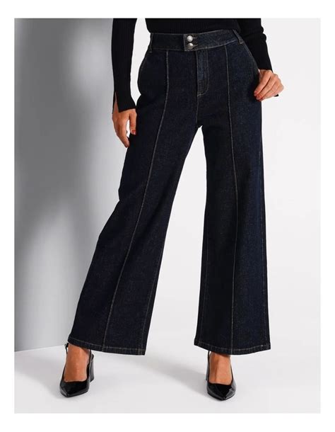 Basque Recycled Cotton Blend Wide Leg Jeans In Indigo Myer