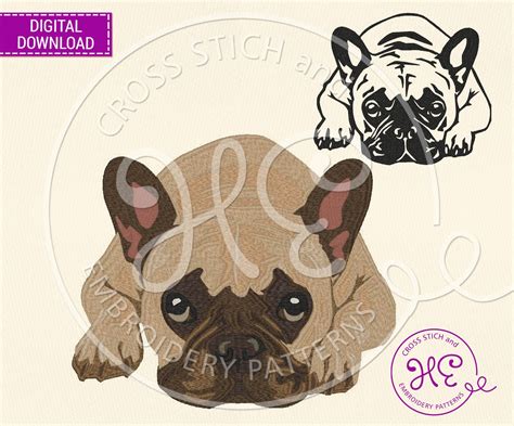French Bulldog Embroidery Designs Dog Embroidery Pattern For Etsy Uk