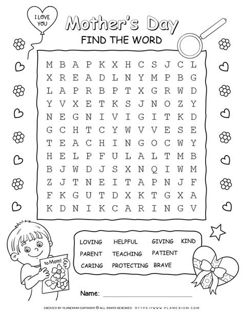 Mother S Day Word Search Puzzle Printable