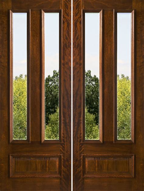 Fiberglass doors with glass features & options. Exterior Double Doors - Solid Mahogany Double Doors 8-0