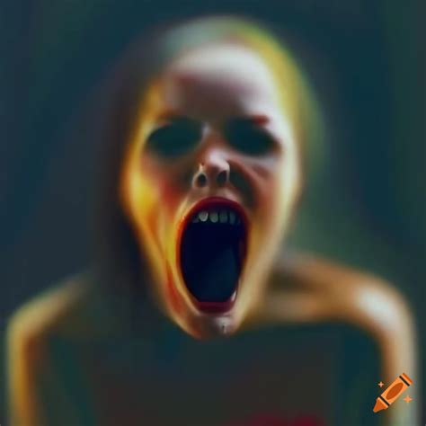 Passionate Scream Woman Portrait In Horror Photorealistic Style On Craiyon