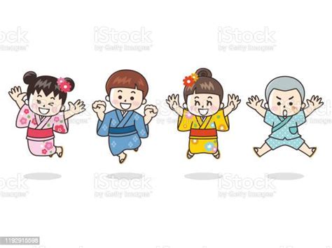 Child Wearing A Yukata Stock Illustration Download Image Now Yukata