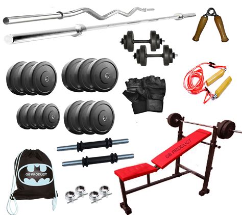 Buy Gb Home Gym Set With 3 In 1 Bench 30 Kg Weight 4rods