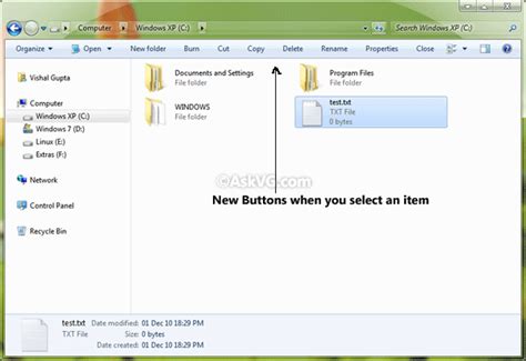 How To Customize Command Bar In Windows 7 Explorer Add Cut Copy
