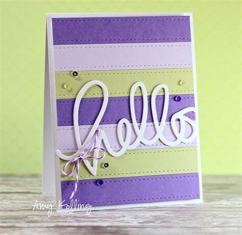 Pretty Pink Posh Stitched Borders And Sequins Hello Cards Pretty