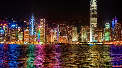 Hd Wallpaper Hong Kong Skyline From Kowloon Body Of Water And City