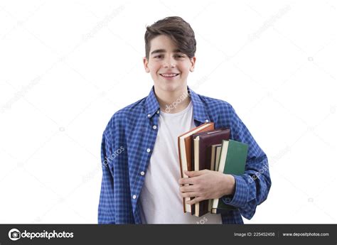 Teenage Student Isolated Books Braces Stock Photo By ©carballo 225452458
