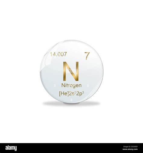 Símbolo De Nitrógeno N Elemento De La Tabla Periódica Sobre Bola
