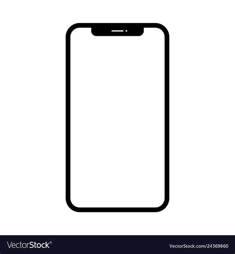 Outline Line Smartphone On White Background Line Vector Image