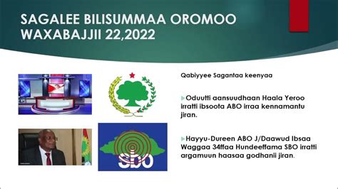 Sagalee Bilisummaa Oromoo Waxabajjii 22 2022 Youtube