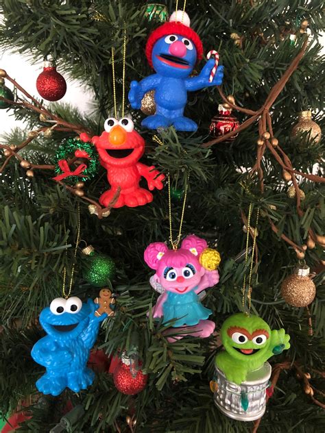 Sesame Street Muppets Christmas Ornaments Set Of 5 Licensed Etsy