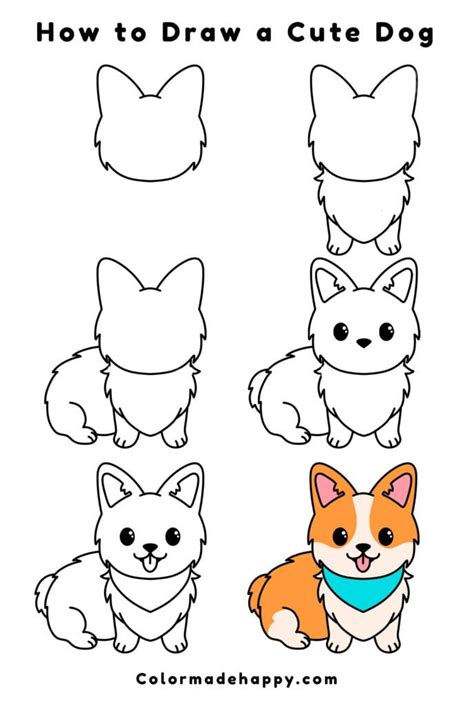 How To Draw A Cute Dog Step By Step Tutorial Black Cat White Dog News