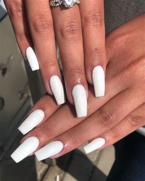 120 Best Coffin Nails Ideas That Suit Everyone White Acrylic Nails