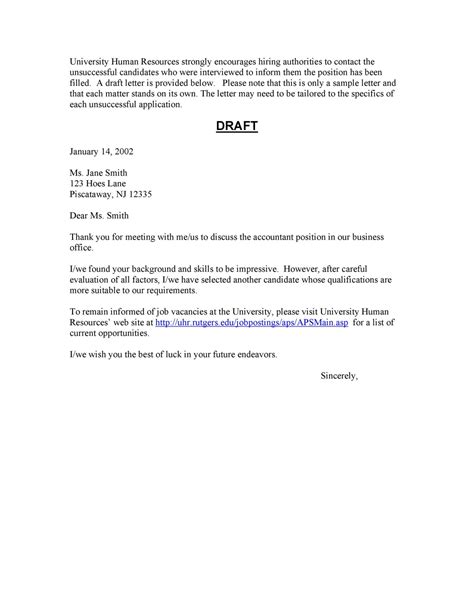 College Rejection Letter Samples Examples Templatelab