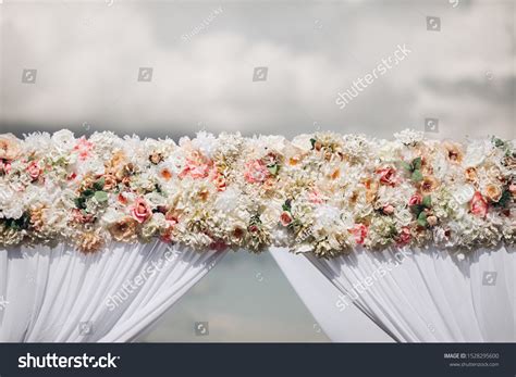 Closeup Wedding Arch Decorated Roses Stock Photo 1528295600 Shutterstock