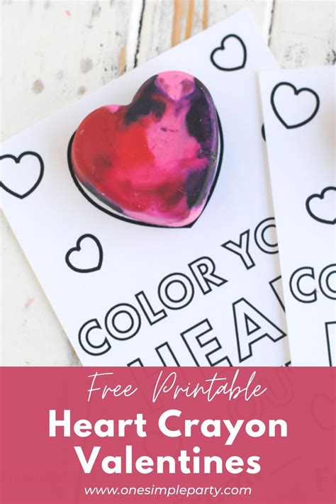 Heart Crayon Valentine Printable Printable Templates