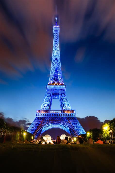 Blue Eiffel Tower Photo Paysage Magnifique Images Paysages