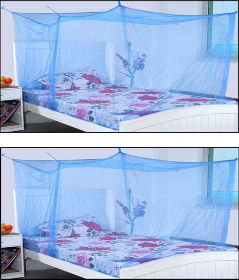 Shahji Creation Blue Polyester Double Bed Mosquito Net Set Of 2 Buy