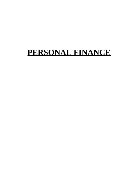 Personal Finance Study Material And Solved Assignments