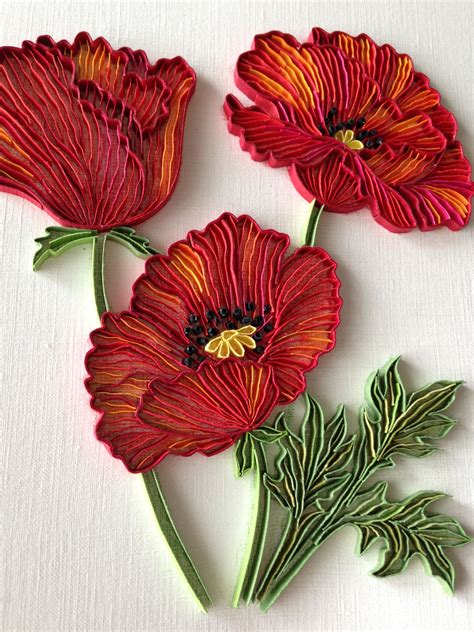 Poppies Quilling This One Not For Beginners Will Try It Another Time