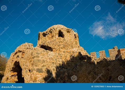 Alanya Kalesi Brick Ancient Castle Wall Alanya Turkey Wonderful