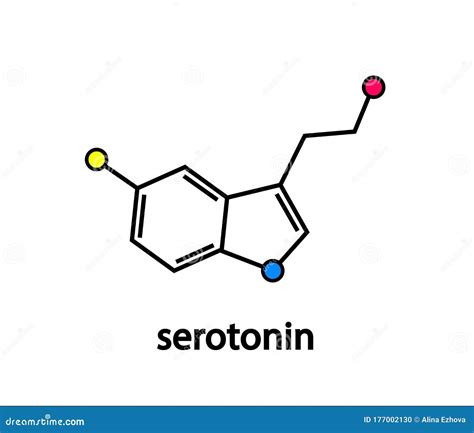 Fórmula De Serotonina Sobre Una Hormona De Fondo Blanca De Felicidad Y Alegría Ilustración Del