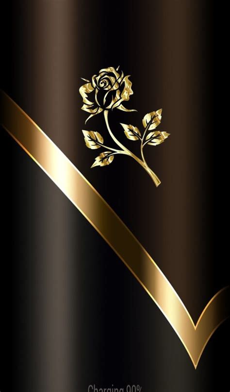 Elegant Gold Rose Wallpaper By Artist Unknown Diamond Wallpaper