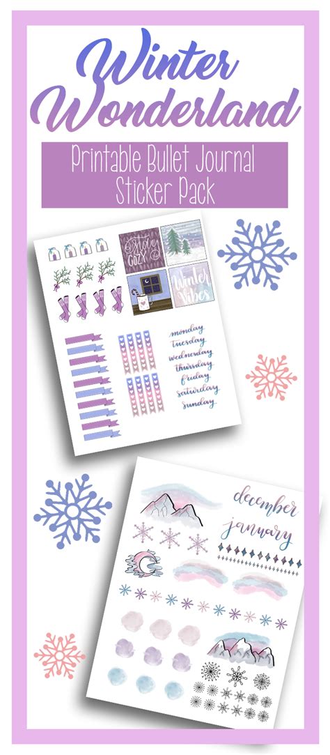 Winter Wonderland Printable Stickers ⋆ The Petite Planner Bullet