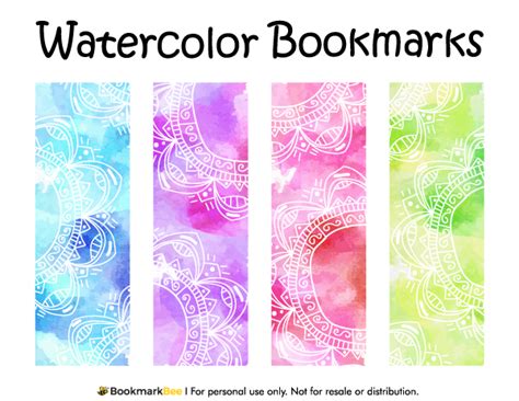 printable watercolor bookmarks