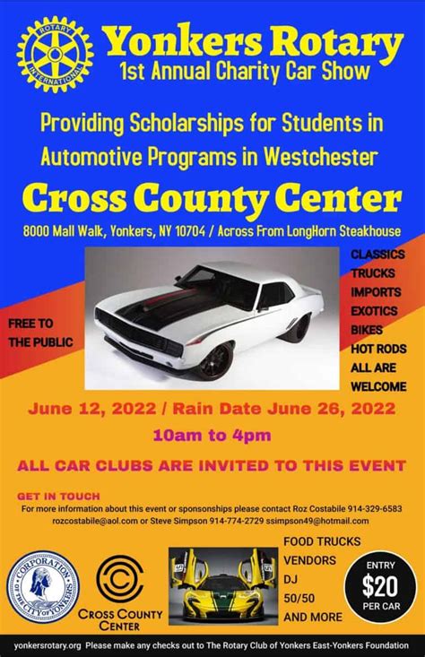 Charity Car Show For High School Scholarship At Yonkers Cross County