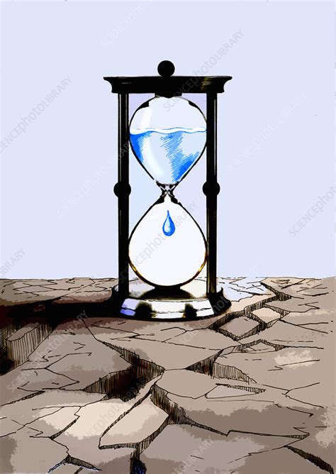Water Dripping In Hourglass Illustration Stock Image C0397860