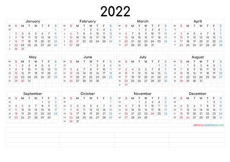 Calendar Week 2022 Simple 2022 Year Calendar Week Starts Stock