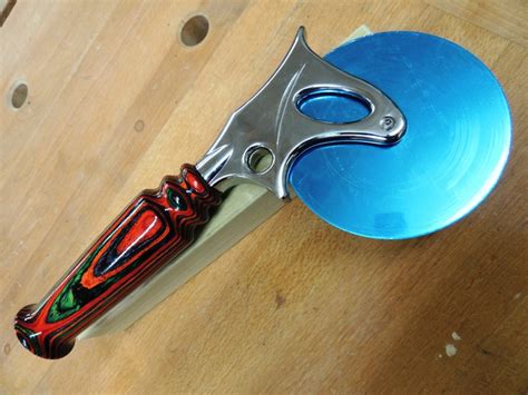 Pizza Cutter Kit And Handle Made From Spectraply Wood From
