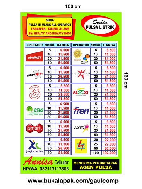 Server top auto payment sweet pulsa menyediakan produk produk pulsa elektrik nasional murah untuk semua provider operator seluler di indonesia dengan. Spanduk Harga Pulsa Telkomsel - desain spanduk kreatif