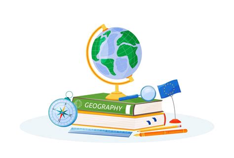 Geography Supplies And Books 1759756 Vector Art At Vecteezy