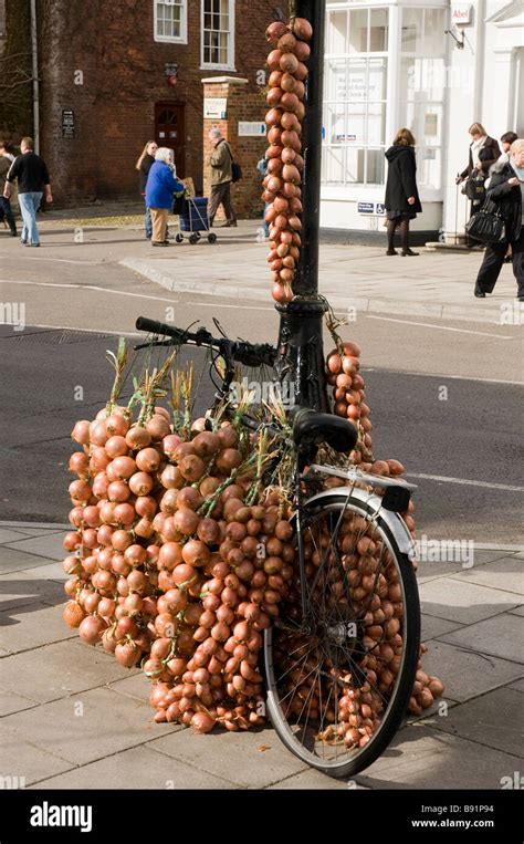 French Onion Seller With His Bike Hi Res Stock Photography And Images