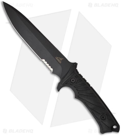 Gerber Lhr Fixed Blade Combat Knife 687 Black Serr 30 000183 Blade Hq