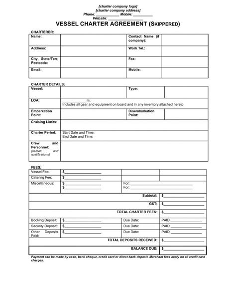 Yacht Charter Agreement Template 10 Examples Of Professional