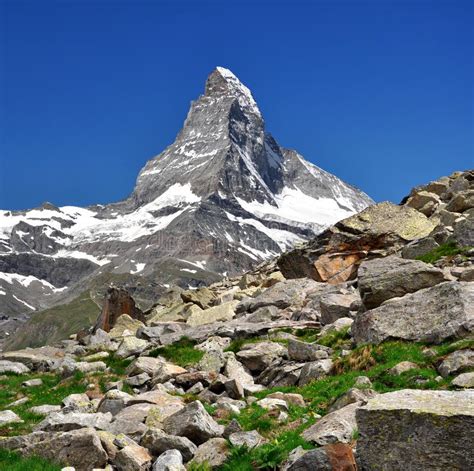 Matterhorn Swiss Alps Stock Photo Image Of Blue Rocky 18560406