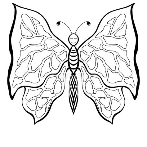 Abstract Doodle Outline Decorative Butterfly Illustration Coloring Page
