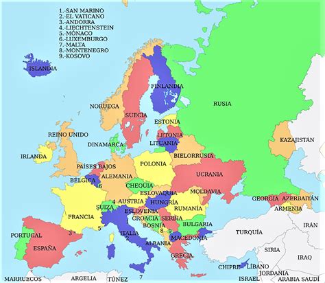 Top Mejores Mapa Continente Europeo Paises Y Capitales En