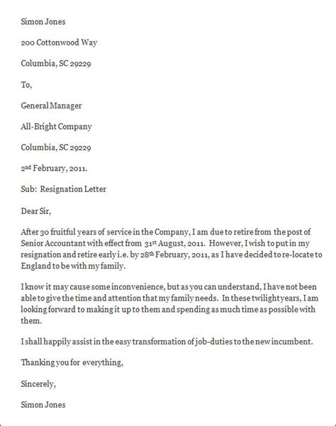 Free 4 Resignation Letter Templates In Ms Word