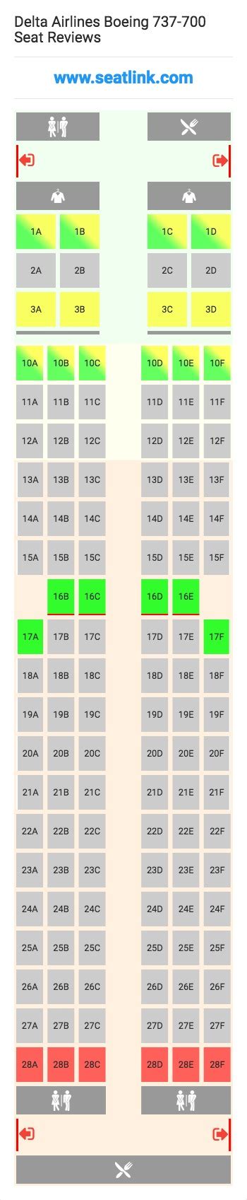 Delta Airlines Boeing 737 700 Seating Chart Updated December 2019