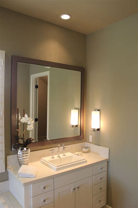 Recessed lighting and sconce. | Recessed lighting, Bathroom recessed lighting, Bathroom lighting