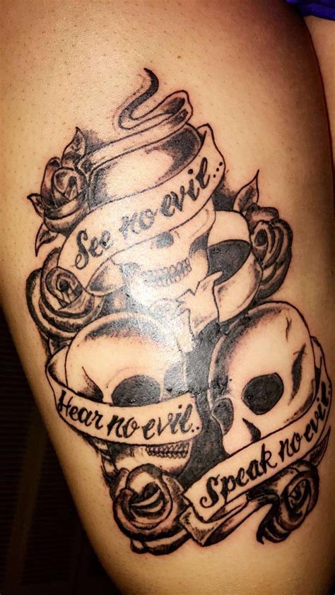 Hear No Evil See No Evil Speak No Evil Leg Tattoo Evil Tattoos