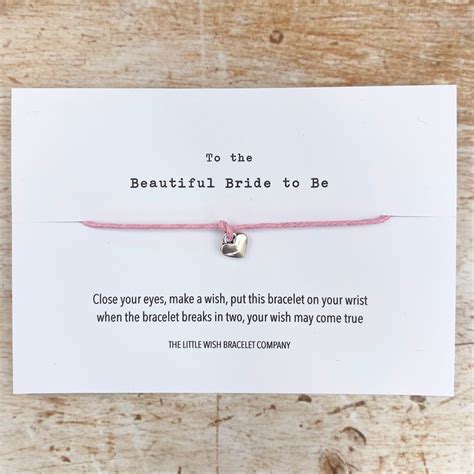 To The Beautiful Bride To Be Wish Card With Friendship Etsy