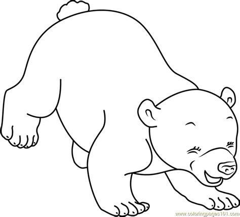 Little Polar Bear Playing Coloring Page For Kids Free The Little