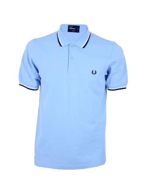 Fred Perry Slim Fit Twin Tipped Polo In Glacier Northern Threads