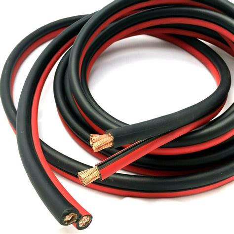 Battery Booster Jumper Cable Twin Wires Flexible Pure Copper 2 Gauge Awg Size Ebay