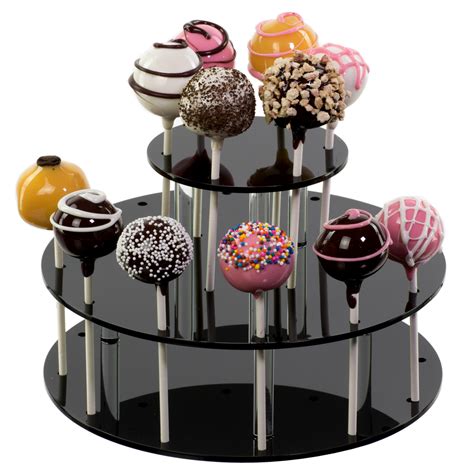 Black Acrylic Round Tiered Cake Pop Stand Buy Acrylic Displays Shop